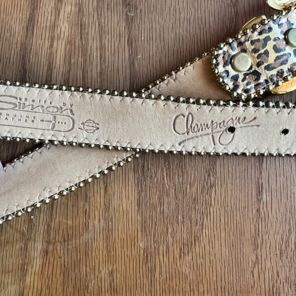 Genuine leather leopard print Belts by Simon - Picture 2 of 3